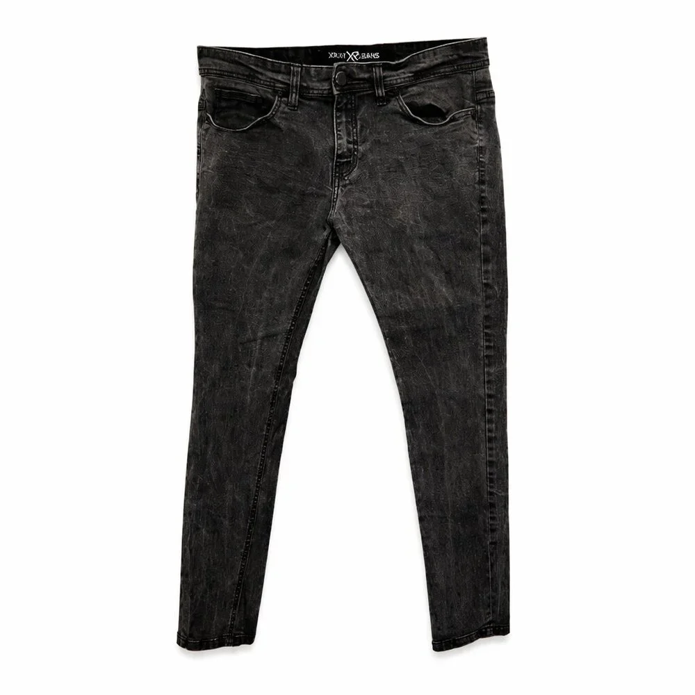 XRAY Jeans Mens 34x32 Black Straight Leg Denim Mid Rise 5 Pocket Streetwear